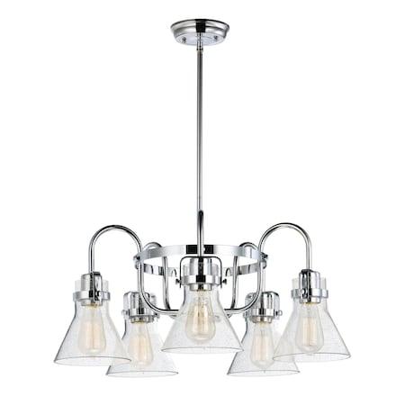 Maxim Lighting Seafarer 5-Light Chandelier With Bulbs, Polished Chrome 26117CDPC/BUL